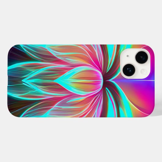 EDMネオンレーザーが蓮の花を目覚めさせる Case-Mate iPhoneケース (裏面 (横))