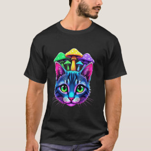 EDMレーヴトリップ(幻覚体験)のようなキャットマッシュルームサイケデリックフェスティバル Tシャツ