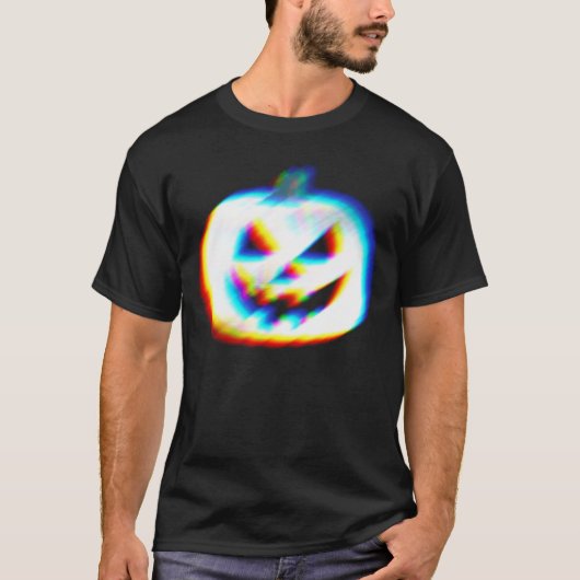 EDM グリッチ ホワイトパンプキン メンズ Tシャツ (正面)