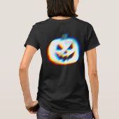 EDM グリッチ ホワイト パンプキン フロント＆バック Tシャツ (裏面)