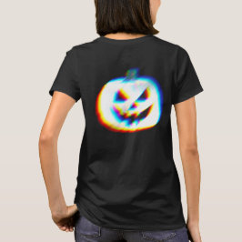 EDM グリッチ ホワイト パンプキン フロント&バック Tシャツ