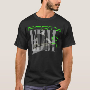 EDM ネオン グリーン パーティー オン Tシャツ