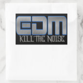 EDM ノイズを消せ 長方形シール (バッグ)