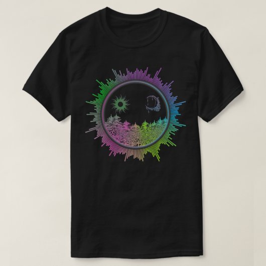 EDM Equalizer Techno Illustration Electric Music F Tシャツ (デザイン正面)