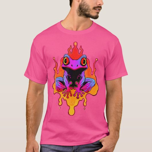 Edm Fire Frogドラムとバスレーブ Tシャツ (正面)