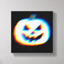 EDM Glitchy White Pumpkin キャンバスプリント