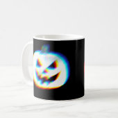 EDM Glitchy White Pumpkin コーヒーマグカップ (正面左)