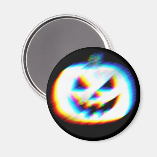 EDM Glitchy White Pumpkin マグネット (正面/裏面)