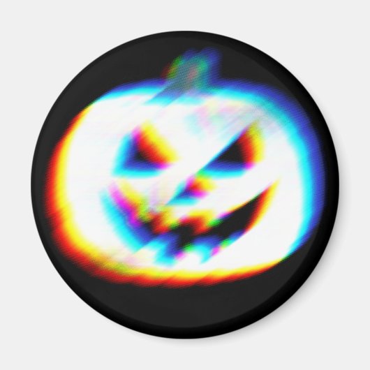 EDM Glitchy White Pumpkin マグネット (正面)