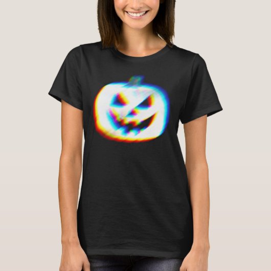 EDM Glitchy White Pumpkin Tシャツ (正面)