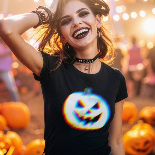 EDM Glitchy White Pumpkin Tシャツ