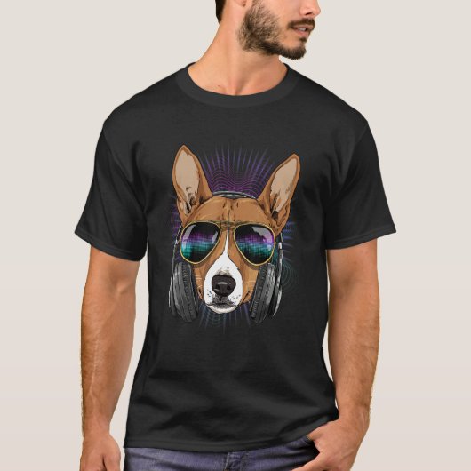EDM House Music DJ African Basenji Music Music Ar Tシャツ (正面)