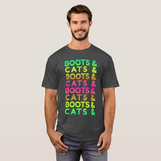 Edm Rave Boots And Cats Gift boy gift Tシャツ (正面フル)