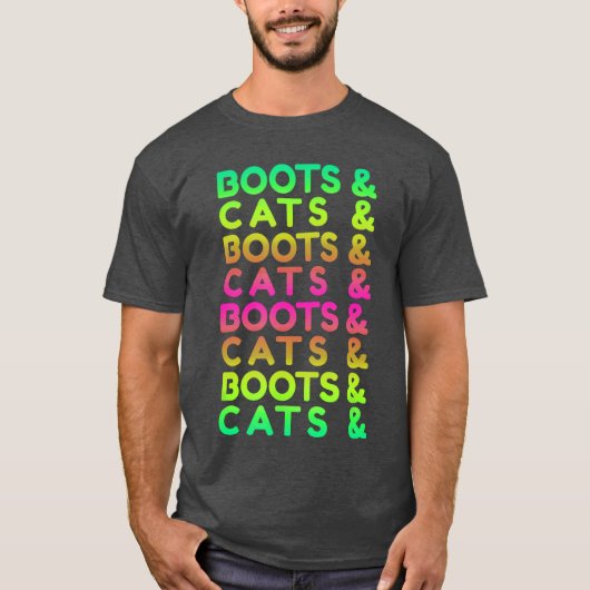 Edm Rave Boots And Cats Gift boy gift Tシャツ (正面)