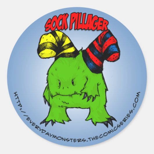 EDM Sock Pillagerステッカー ラウンドシール (正面)