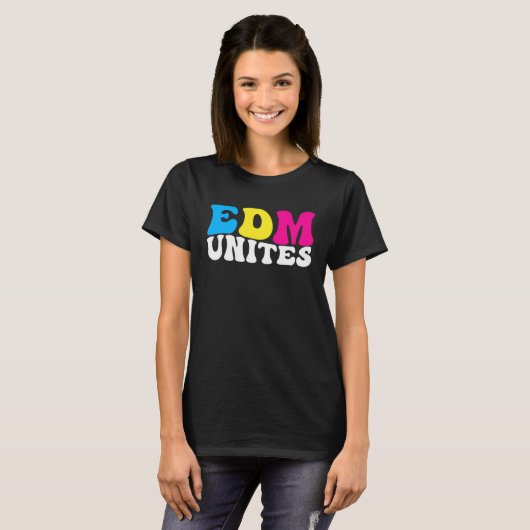 EDM Unites  Electronic Dance Music Rave Festival D Tシャツ (正面フル)