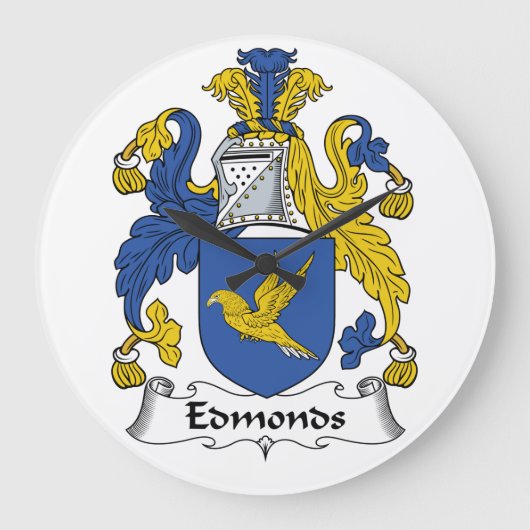Edmondsの家紋 ラージ壁時計 (正面)