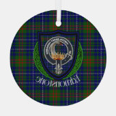 Edmonstone Scottish Clan Tartan & Crest ガラスオーナメント (裏面)