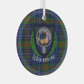 Edmonstone Scottish Clan Tartan & Crest ガラスオーナメント (正面右)