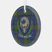 Edmonstone Scottish Clan Tartan & Crest ガラスオーナメント (正面左)