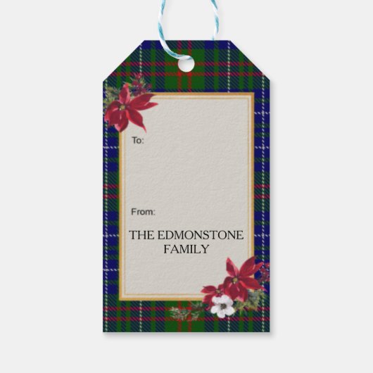 Edmonstone Scottish Clan Tartan & Crest ギフトタグ (裏面)