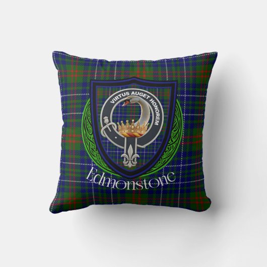 Edmonstone Scottish Clan Tartan & Crest クッション (裏面)