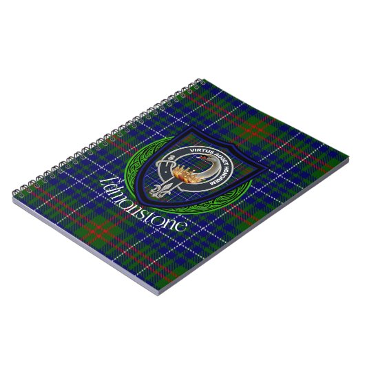 Edmonstone Scottish Clan Tartan & Crest ノートブック (左側)