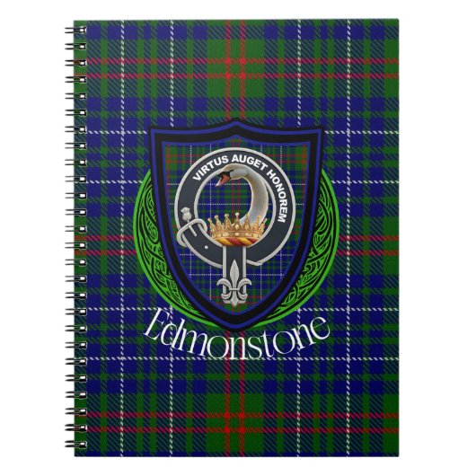 Edmonstone Scottish Clan Tartan & Crest ノートブック (正面)