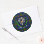 Edmonstone Scottish Clan Tartan & Crest ラウンドシール (封筒)