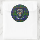 Edmonstone Scottish Clan Tartan & Crest ラウンドシール (バッグ)