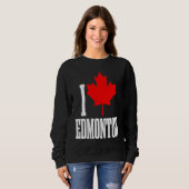 Edmonton Alberta Canada Maple Leaf Canadian Flag P スウェットシャツ (正面フル)
