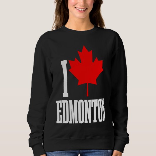 Edmonton Alberta Canada Maple Leaf Canadian Flag P スウェットシャツ (正面)