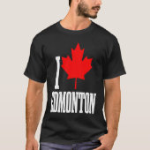 Edmonton Alberta Canada Maple Leaf Canadian Flag P Tシャツ (正面)