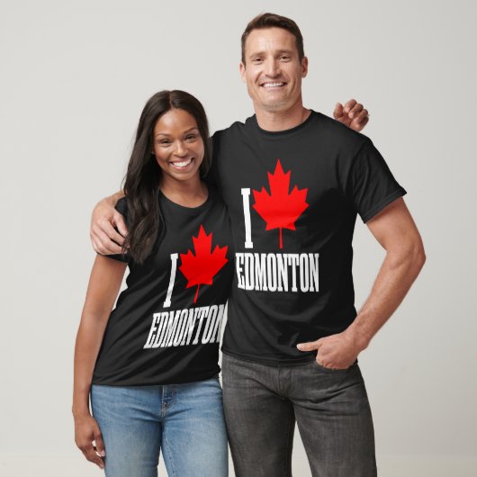 Edmonton Alberta Canada Maple Leaf Canadian Flag P Tシャツ (ユニセックス)