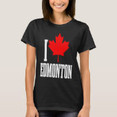 Edmonton Alberta Canada Maple Leaf Canadian Flag P Tシャツ (正面)