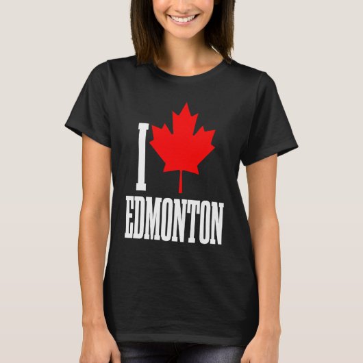 Edmonton Alberta Canada Maple Leaf Canadian Flag P Tシャツ (正面)