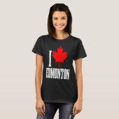 Edmonton Alberta Canada Maple Leaf Canadian Flag P Tシャツ (正面フル)
