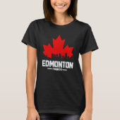 Edmonton Alberta Canada Maple Leaf Canadian Flag S Tシャツ (正面)