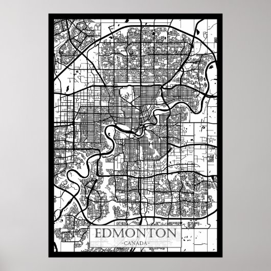 Edmonton Canada City Map ポスター (正面)