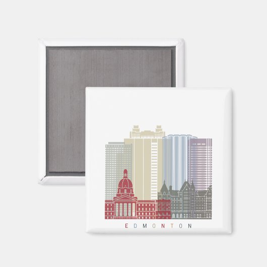 Edmonton skyline poster マグネット (正面/裏面)