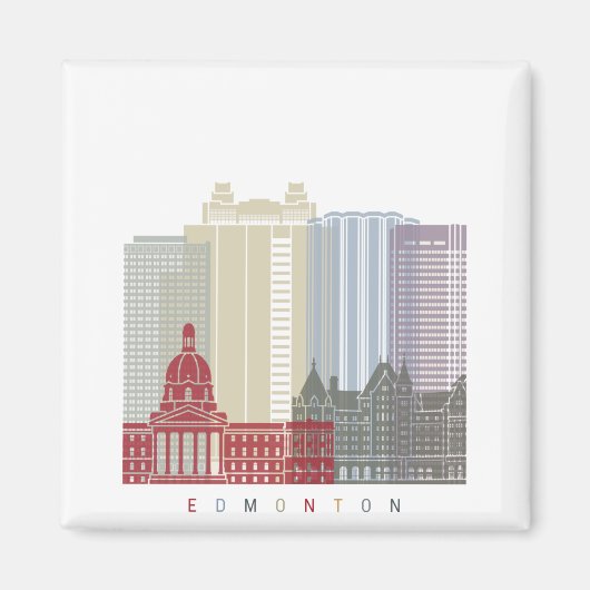 Edmonton skyline poster マグネット (正面)