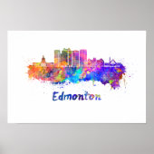 Edmonton V2 skyline in watercolor ポスター (正面)