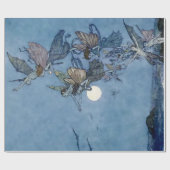 Edmund Dulacによる「妖精と小妖精や小人」、「The Temp」からの ラッピングペーパー (フラット)