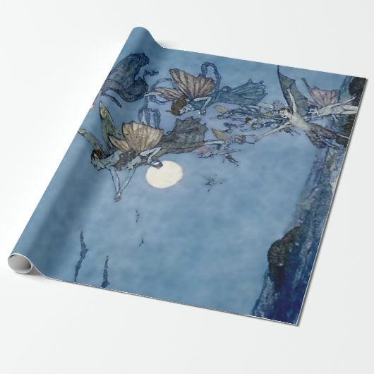 Edmund Dulacによる「妖精と小妖精や小人」、「The Temp」からの ラッピングペーパー (アンロールド)