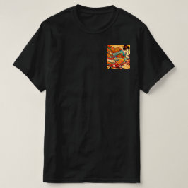 Edo Beauty on Skateboard -ice cream Ukiyo-e Style Tシャツ