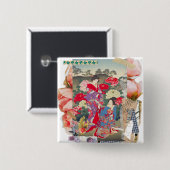 Edo Beauty & Peony Garden – Traditional Japanese  缶バッジ (正面&裏面)