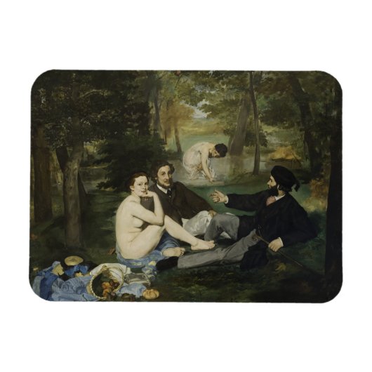 Edouard Manetによる草の上のランチョンオンライン マグネット (横)