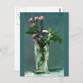 Edouard Manetポストカードによるカーネーションとクレマティス ポストカード (正面/裏面)