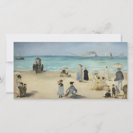 Edouard Manet – オンビーチ, Boulogne-sur-Mer サンキューカード (正面)