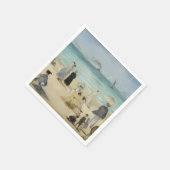 Edouard Manet – オンビーチ, Boulogne-sur-Mer スタンダードカクテルナプキン (角)